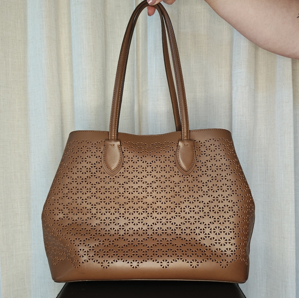 Bean Pole Brown Perforated Tote Bag